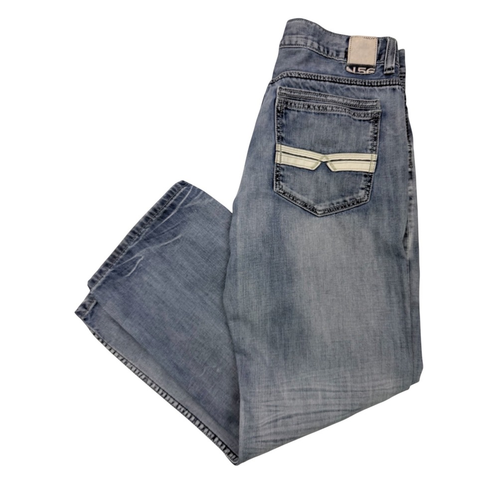 Helix Mens Loose Straight Jeans Light Wash Denim Blue 32x30 Y2K Relaxed Fit